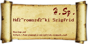 Háromszéki Szigfrid névjegykártya